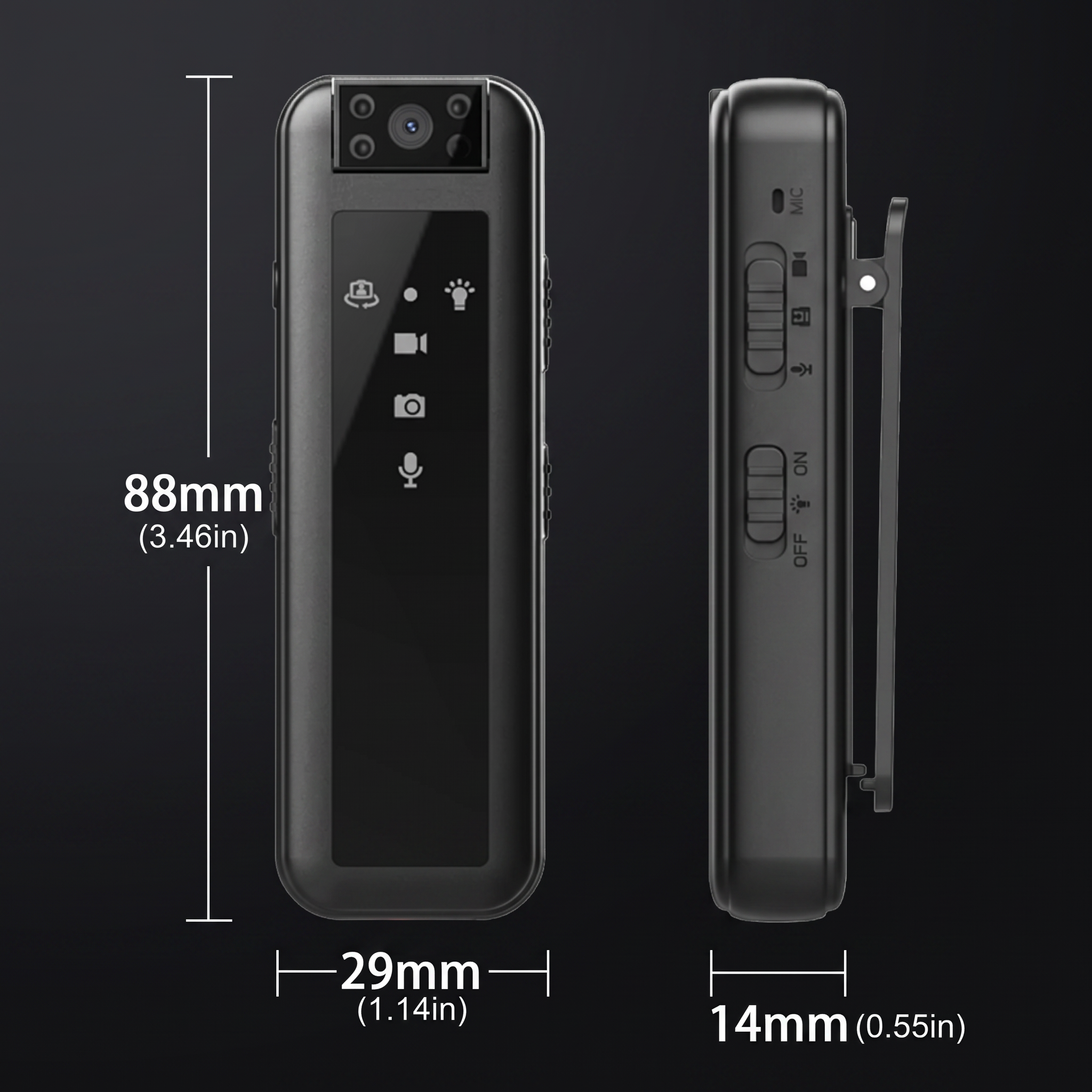 Dimensions de la dashcam DashProuve