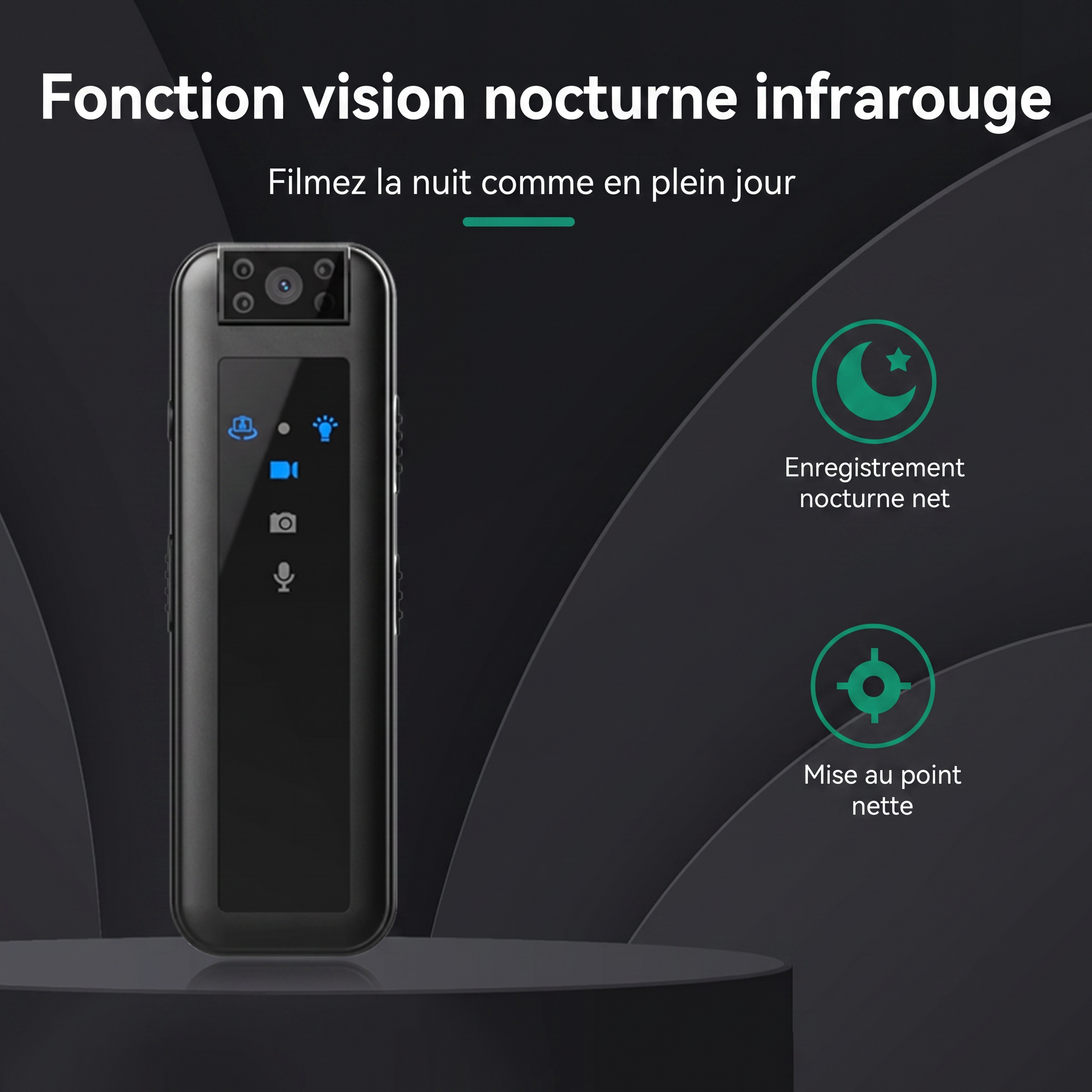 Fonction vision nocturne infrarouge de la dashcam DashProuve