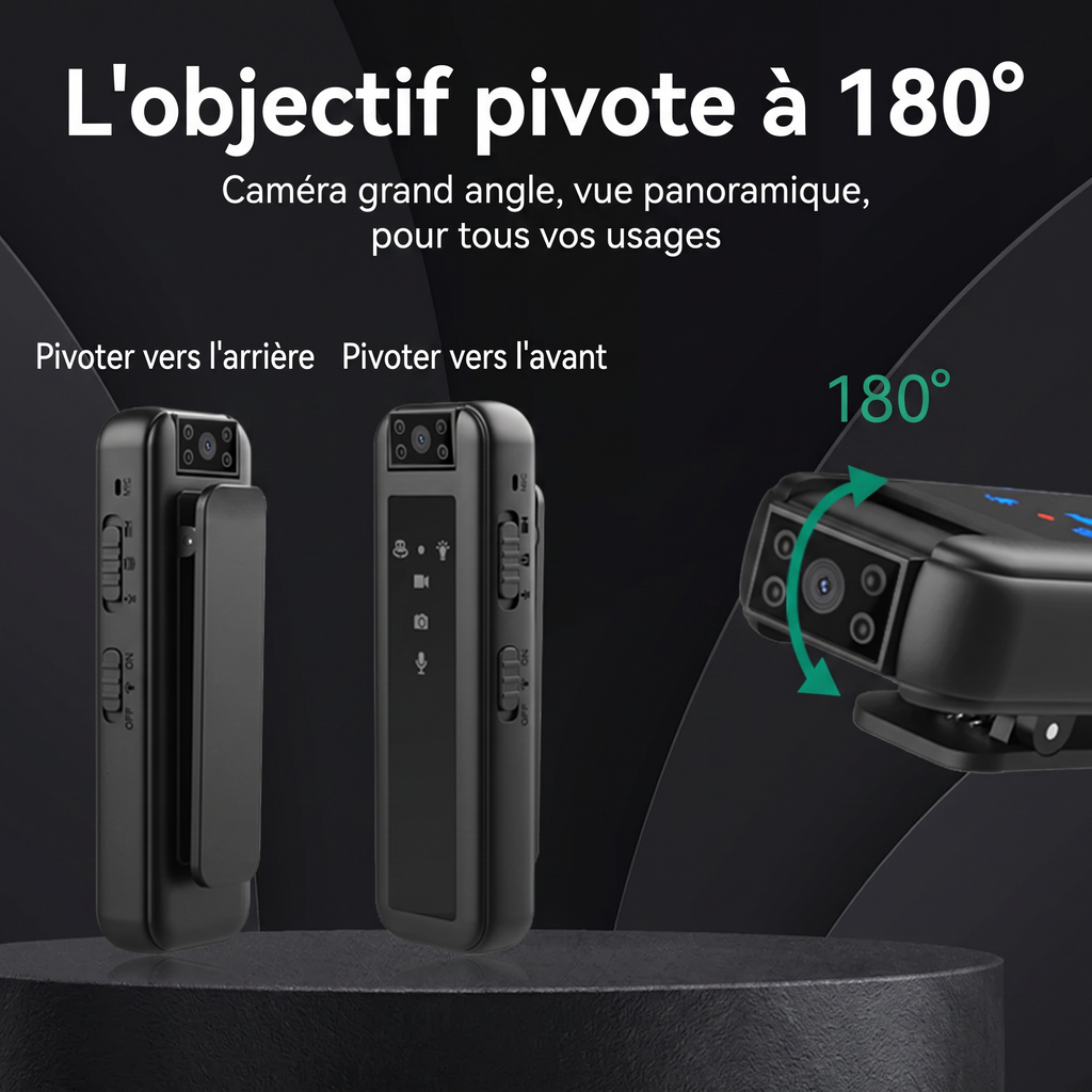Objectif rotatif à 180 degrés de la dashcam DashProuve